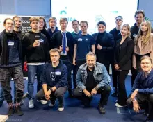 studenci UG z Prodziekanem ds. Rozwoju, J. Neumannem