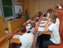 drużyna z Gdańska przed Meczem w auli