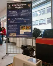 plakat KN Fizyków w holu