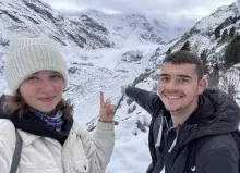 Marta i Michał w ośnieżonych górach