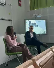studentka WPiA UG Anna Brodowska; Zastępca Rzecznika Finansowego dr hab., Marcin Kawiński, prof. SGH