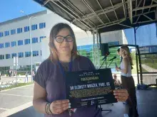 prof. Elżbieta Mrożek z podziękowaniami od studentów