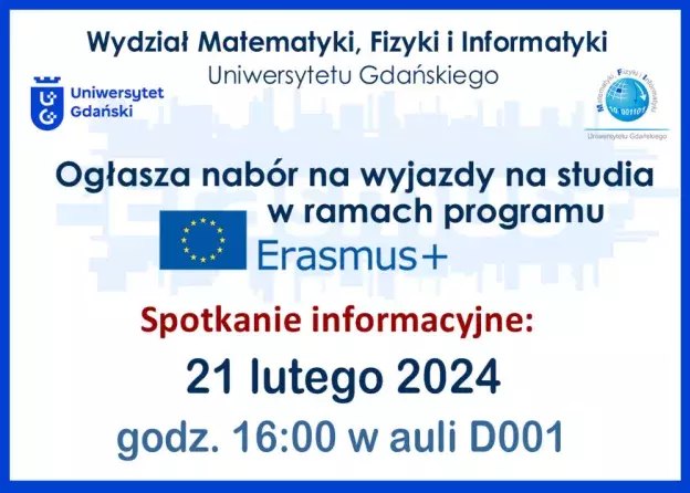 Rekrutacja na studia zagraniczne w ramach Programu Erasmus+ w roku akademickim 2024/25