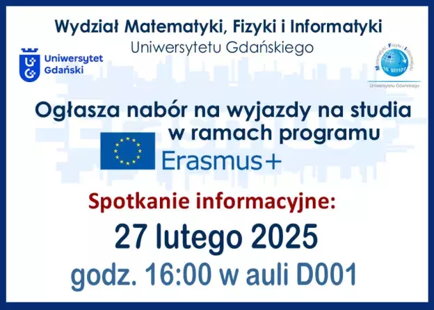 Wyjazd na studia Erasmus+ 2025/2026 - rekrutacja
