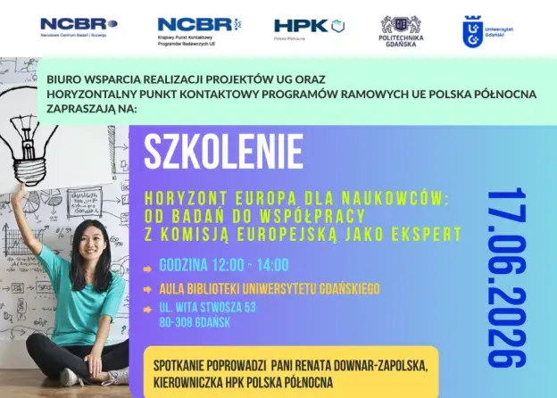 Szkolenie dla pracowników „Horyzont Europa dla naukowców: od badań do współpracy z Komisją Europejską jako ekspert”