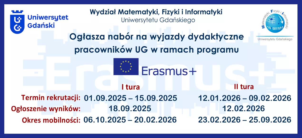 baner informacyjny Erasmus+ ze szczegółami