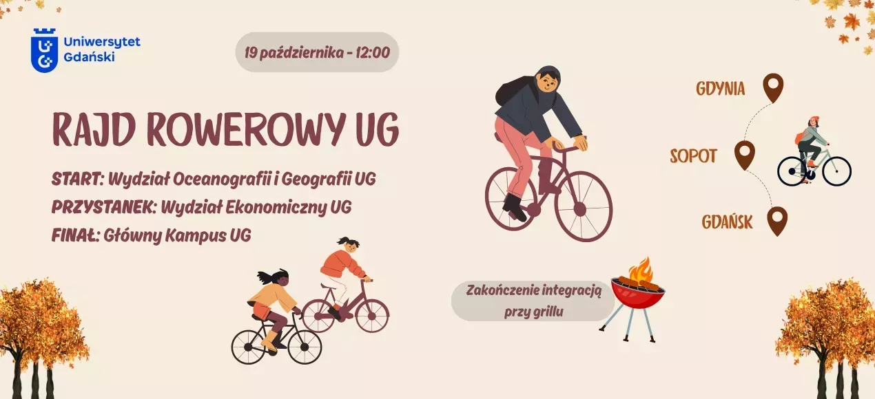 plakat z informacjami i grafikami rowerzystów