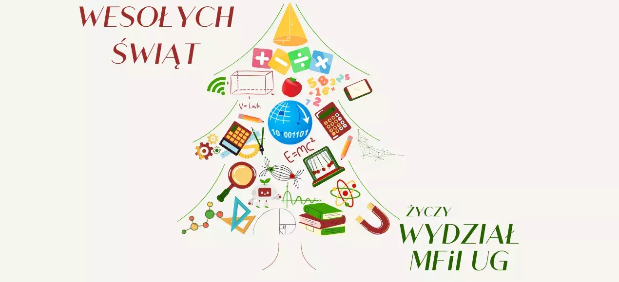 choinka złożona z matematyczno-fizyczno-informatycznych przedmiotów