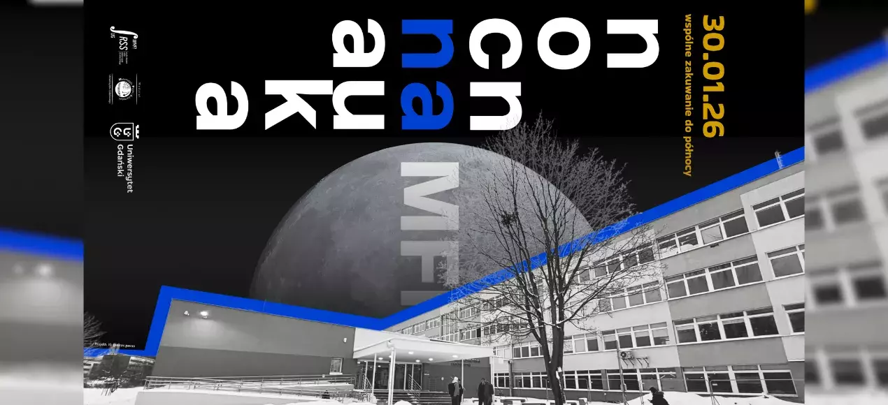 wydział MFiI z księżycem w tle